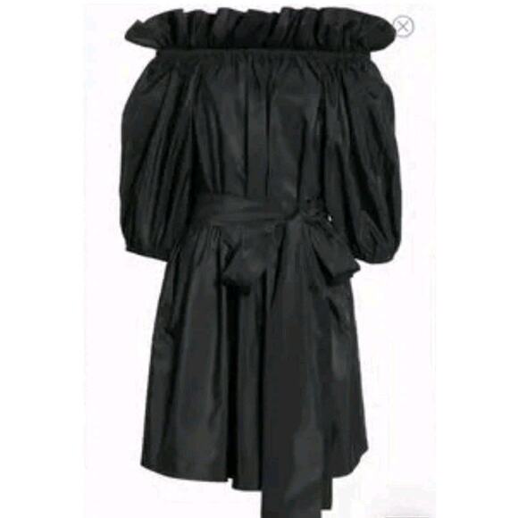 STELLA MCCARTNEY Black Reyna off-the-shoulder poplin dress Sz IT 42 US M (V1 - Picture 2 of 12